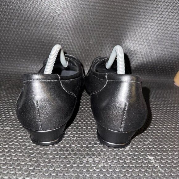 SAS Easier Slip On Black Leather Wedge Comfort Penny Loafers Womens Size 11WW - Picture 3 of 8